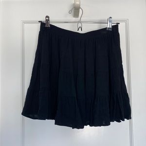 COTTON CANDY FLOWY BLACK MINI SKIRT